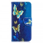 Pouzdro Honor 8A, Huawei Y6 2019 - modré - motýli 03