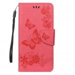 Pouzdro Xiaomi Redmi Note 7 - Květy a motýli - Růžové