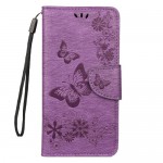Pouzdro Xiaomi Redmi Note 7 - Květy a motýli - Fialové