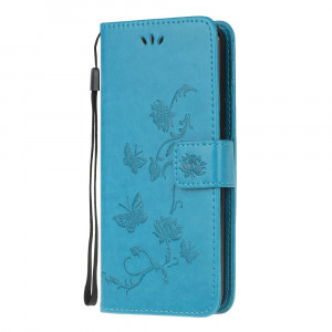 Pouzdro Xiaomi Redmi Note 8 - Květy a motýli - modré