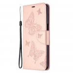 Pouzdro Xiaomi Redmi Note 9 Pro / Note 9S - Motýli - světle růžové