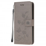 Pouzdro Xiaomi Redmi 9 - Květy a motýli - šedé