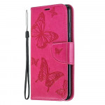 Pouzdro Huawei P30 Lite - tmavě růžové motýli
