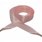 Módní tkaničky - saténové růžové s puntíky