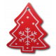 Vánoční dřevěná ozdoba - vánoční stromeček červený 02