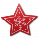 Vánoční dřevěná ozdoba - vánoční hvězda červená 02