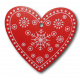 Vánoční dřevěná ozdoba - vánoční srdce červené 01