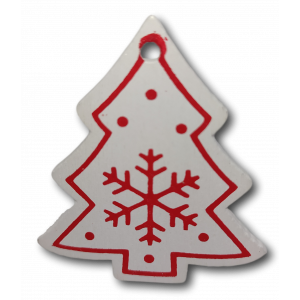 Vánoční dřevěná ozdoba - vánoční stromeček bílý 02
