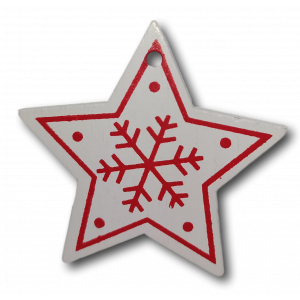 Vánoční dřevěná ozdoba - vánoční hvězda bílá 01