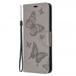 Pouzdro Galaxy A42 5G - šedé motýli