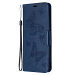 Pouzdro Galaxy A42 5G - tmavě modré motýli
