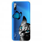 Obal Xiaomi Redmi 9A - průhledný - Kočka a motýl