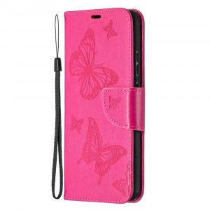 Pouzdro Nokia 3.4 - tmavě růžové motýli