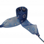 Módní tkaničky s kytičkami - tmavě modré
