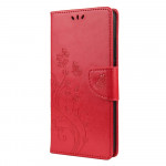 Pouzdro Xiaomi Poco M3 - tmavě růžové květy a motýli