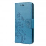 Pouzdro Nokia 5.4 - modré - Květy a motýli