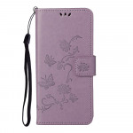 Pouzdro Honor 10X Lite - světle fialové - Květy a motýli