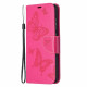 Pouzdro Galaxy A52 / A52 5G - Motýli - tmavě růžové