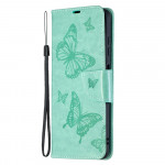 Pouzdro Xiaomi Poco X3 / Poco X3 Pro - Motýli - tyrkysové