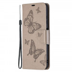 Pouzdro Xiaomi Poco X3 / Poco X3 Pro - Motýli - šedé