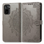 Pouzdro Xiaomi Redmi Note 10 / Note 10S - Mandala - šedé 02