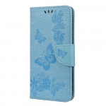Pouzdro Nokia 5.4 - modré - Květy a motýli 02