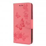 Pouzdro Nokia 5.4 - světle růžové - Květy a motýli 02