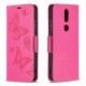 Pouzdro Nokia 2.4 - tmavě růžové - motýli