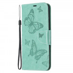 Pouzdro Xiaomi Mi 11 Lite - Motýli - tyrkysové