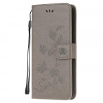Pouzdro Motorola Moto G10 / G20 / G30 - šedé - Motýli a květy