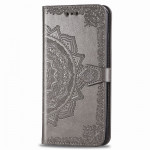 Koženkové pouzdro iPhone 11 - šedé - Mandala