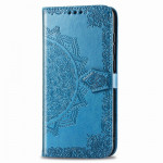 Koženkové pouzdro iPhone 11 - modré - Mandala