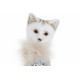 Dekorační soška - Bílá kočka