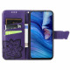 Pouzdro Xiaomi Redmi Note 10 5G / Poco M3 Pro - tmavě fialové - Motýl