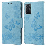 Pouzdro Realme 9i - Motýli a květy - modré