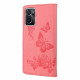 Pouzdro Realme 9i - Motýli a květy - světle růžové