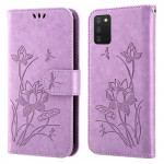 Pouzdro Galaxy A03s - fialové - Květy