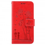 Pouzdro Nokia G11/G21 - Květy a motýli - červené
