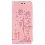 Pouzdro Motorola Moto E20 / E30 / E40 - růžové - Květy