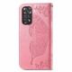 Pouzdro Xiaomi Redmi Note 11 / Note 11S - Motýl -  růžové