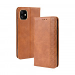 Koženkové pouzdro iPhone 12 - hnědé - Vintage