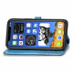 Koženkové pouzdro iPhone 12 Mini - modré - Mandala