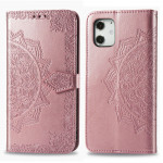 Koženkové pouzdro iPhone 12 Mini - růžové - Mandala