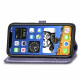 Koženkové pouzdro iPhone 12 Mini - fialové - Mandala