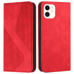Koženkové pouzdro iPhone 12 Mini - červené - Premium