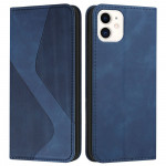 Koženkové pouzdro iPhone 12 Mini - modré - Premium