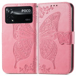 Pouzdro Xiaomi Poco X4 Pro 5G - růžové - Motýl