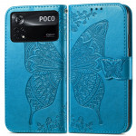 Pouzdro Xiaomi Poco X4 Pro 5G - modré - Motýl