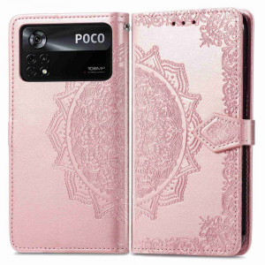 Pouzdro Xiaomi Poco X4 Pro 5G - růžové - Mandala