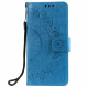 Koženkové pouzdro iPhone 12 Mini - modré - Mandala 02